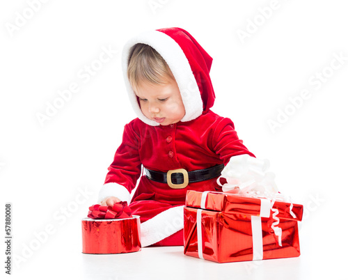 Santa Claus baby girl with ...