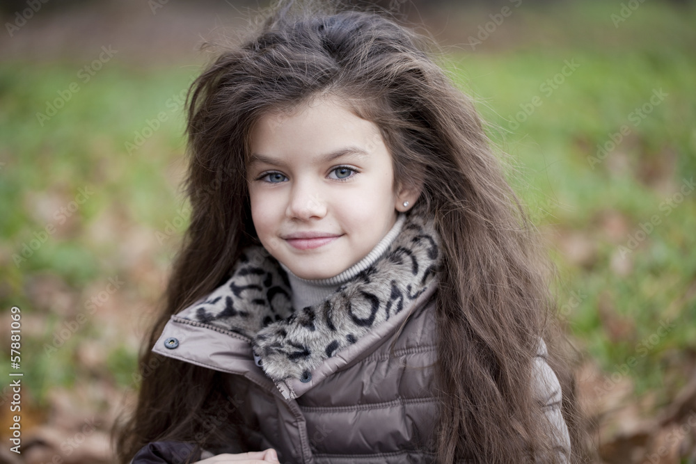 Autumn portrait of a beautiful little girl Autumn portrait of a beautiful little girl
