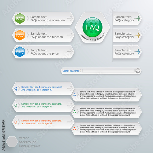 Infographics Vector Background FAQ Web Site