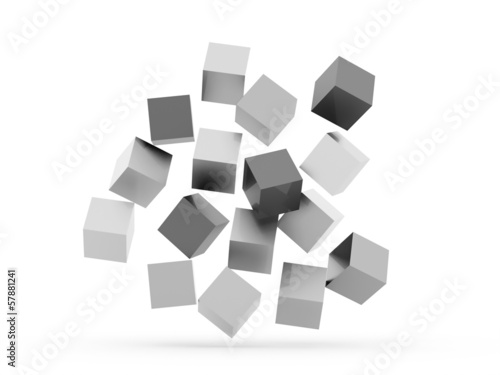 Fototapeta Naklejka Na Ścianę i Meble -  Black and white cubes concept isolated