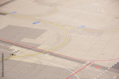 Empty runway with curves