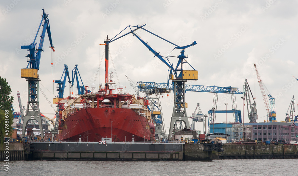 Fototapeta premium Huge ship building dock