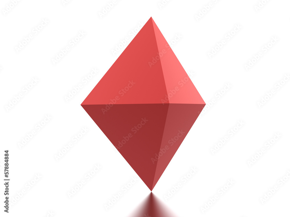 Obraz premium Red polygonal element rendered