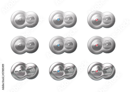 metallic double buttons