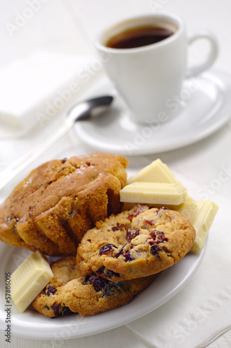 Cookies, cupcake, chocolate and coffee