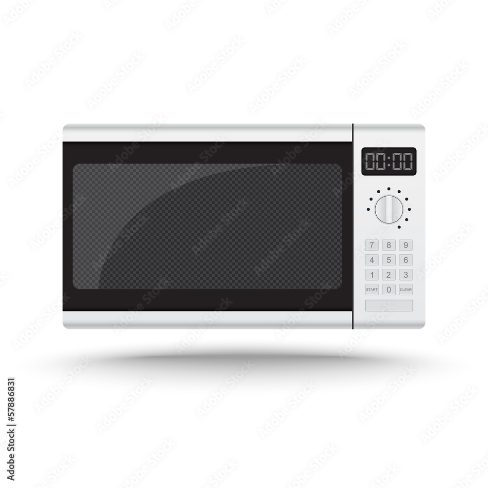 3D Realistic microwave oven vector on isolated white background 3D Realistic microwave oven vector on isolated white background
