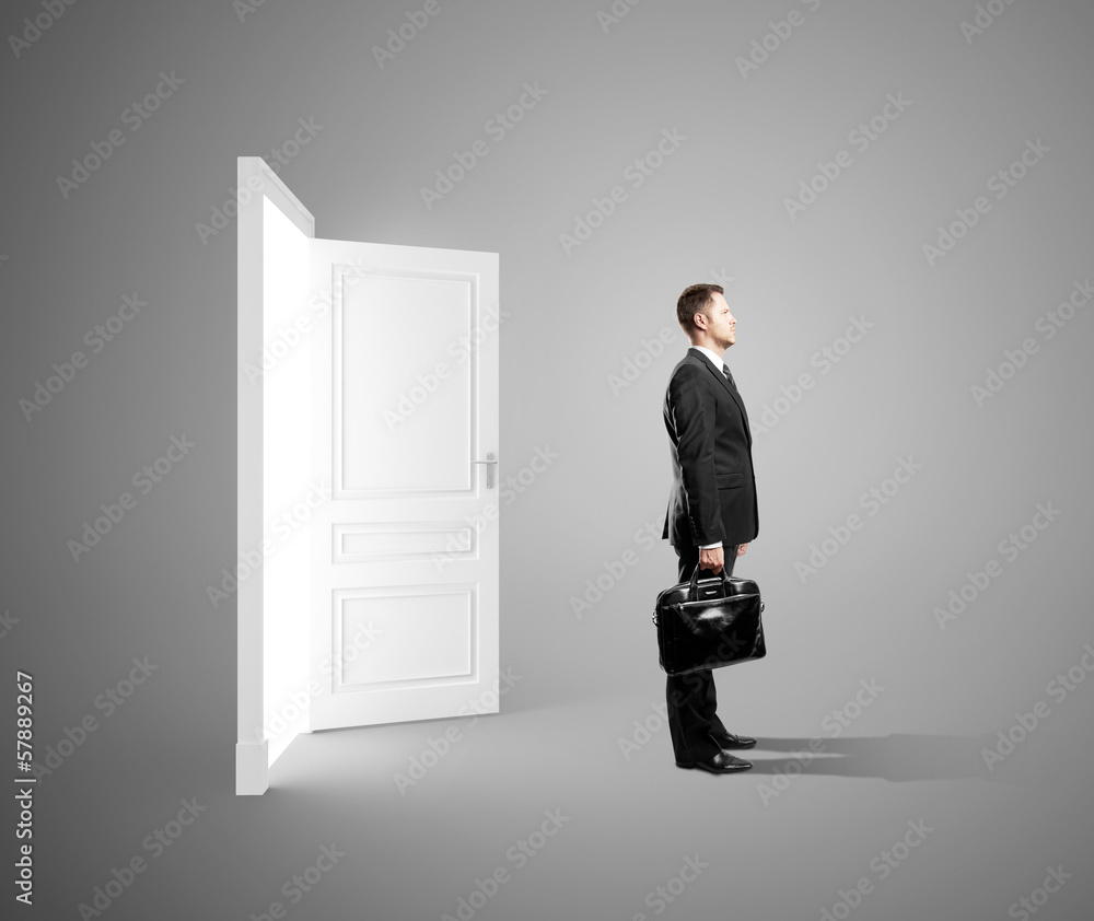 Fototapeta premium businessman in gray room