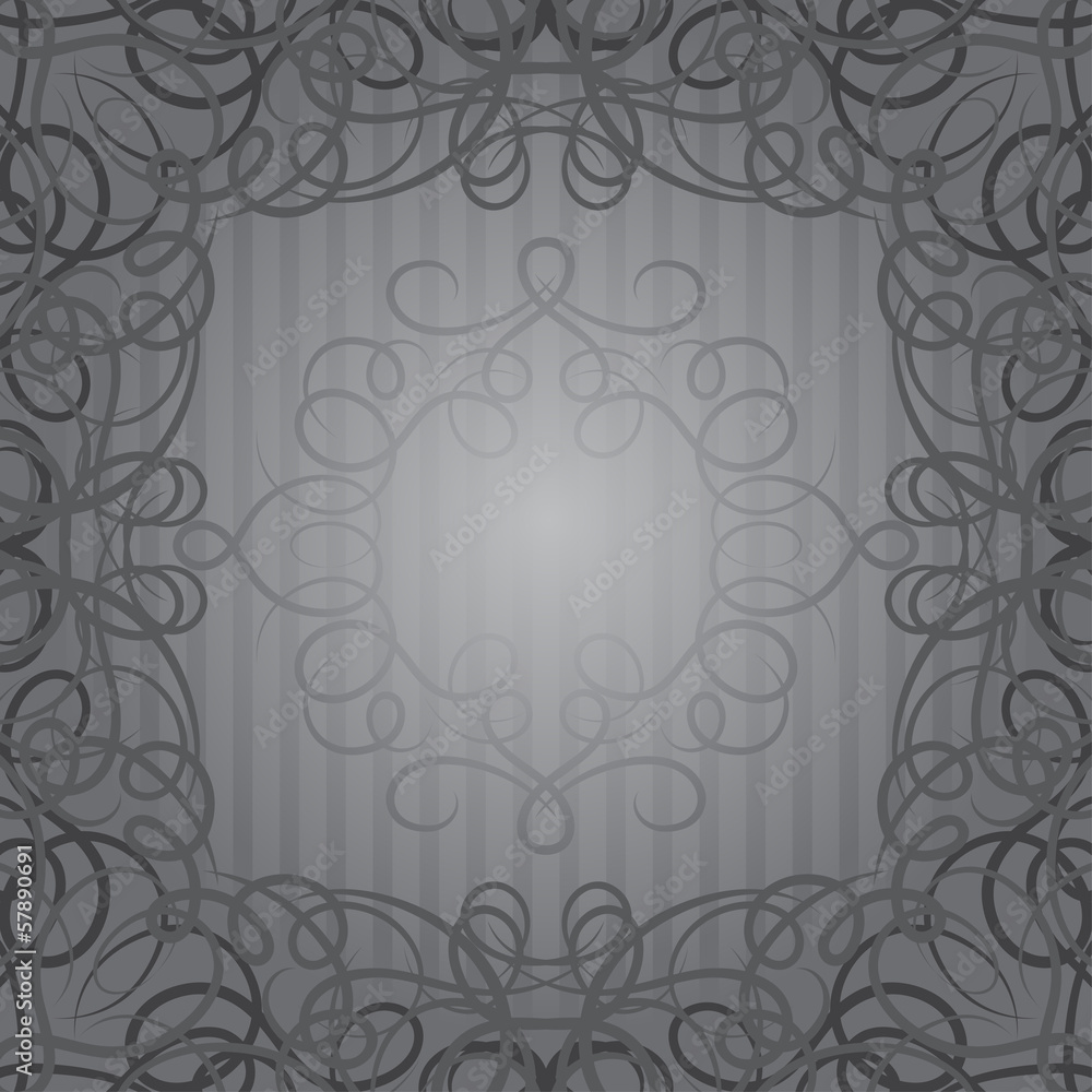 Background with ornamental curly frame in retro style. Background with ornamental curly frame in retro style.