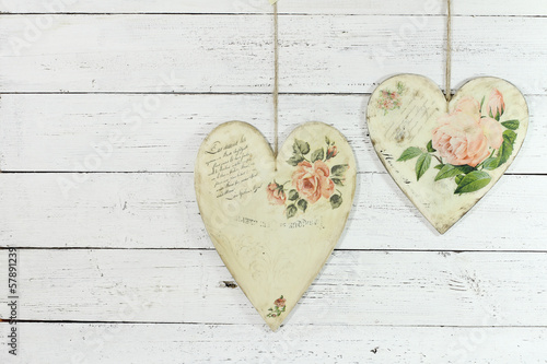 Fotografie two hearts made by decoupage