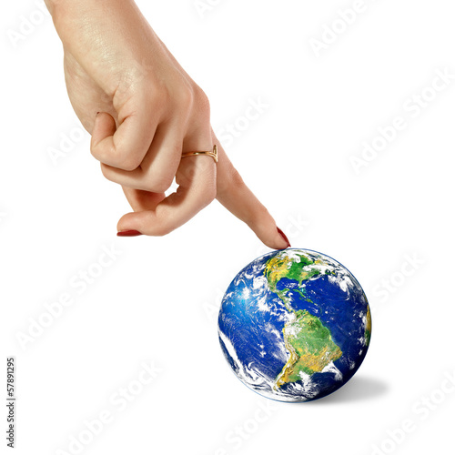 hand and planet Earth photo