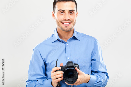 Happy young photographer