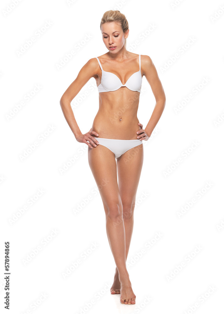 Full length portrait of young woman in lingerie Full length portrait of young woman in lingerie
