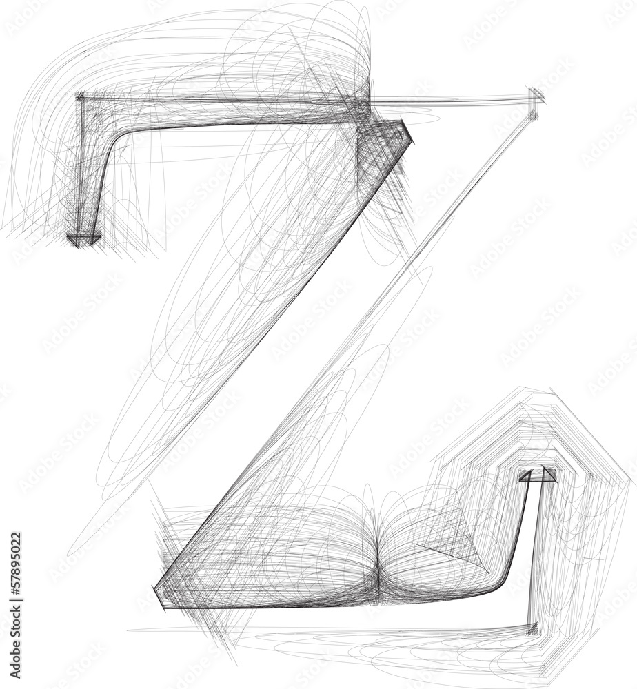 Hand draw font. LETTER z. Vector illustration Hand draw font. LETTER z. Vector illustration