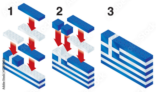 Building Blocks making Greek Flag