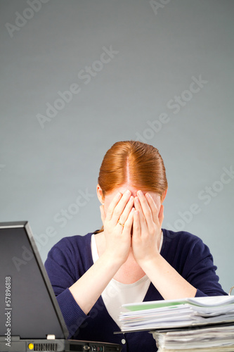 Woman under Stress at Work