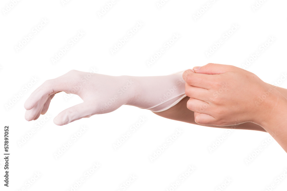 latex glove on isolate white background latex glove on isolate white background