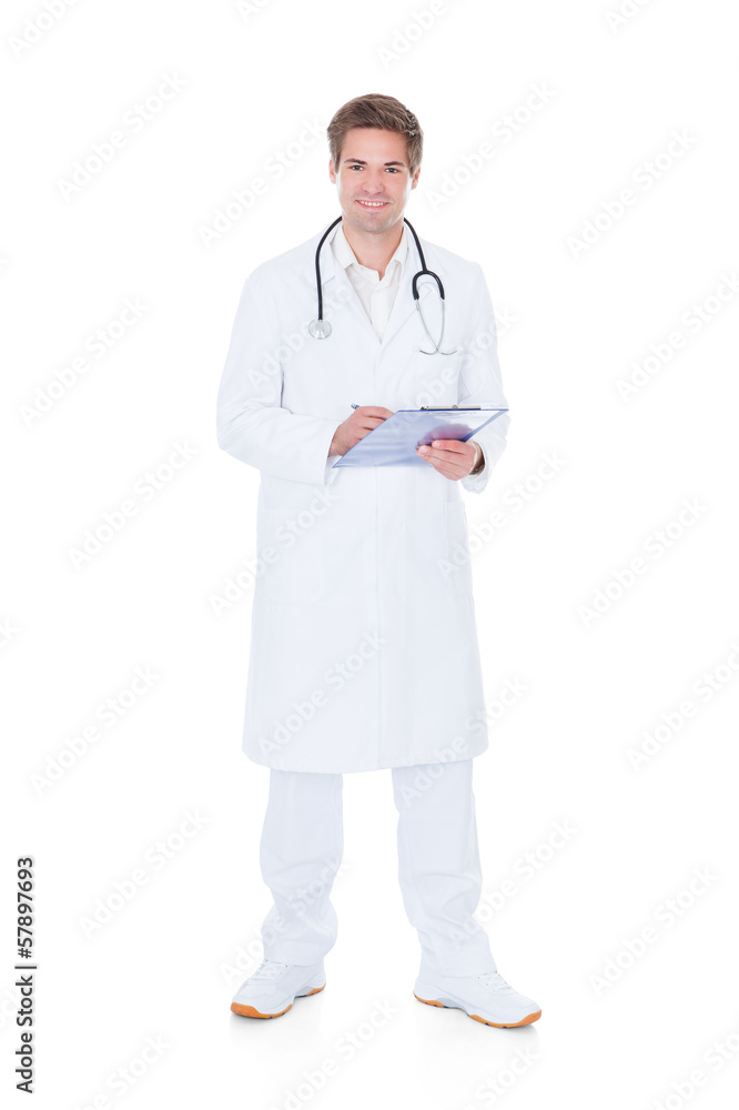 Male Doctor Holding Clipboard Male Doctor Holding Clipboard