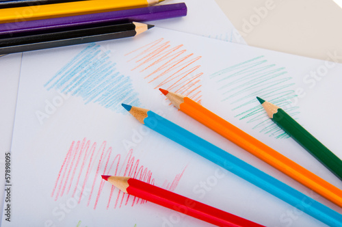 Fotografie Vivid composition of color pencils