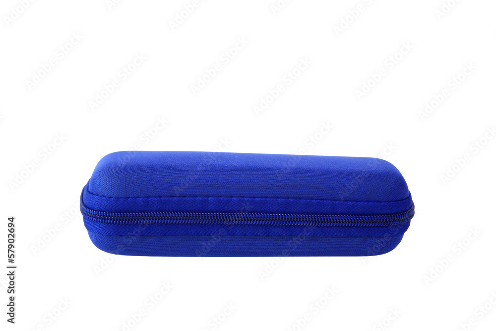 blue glasses case isolated on white blue glasses case isolated on white