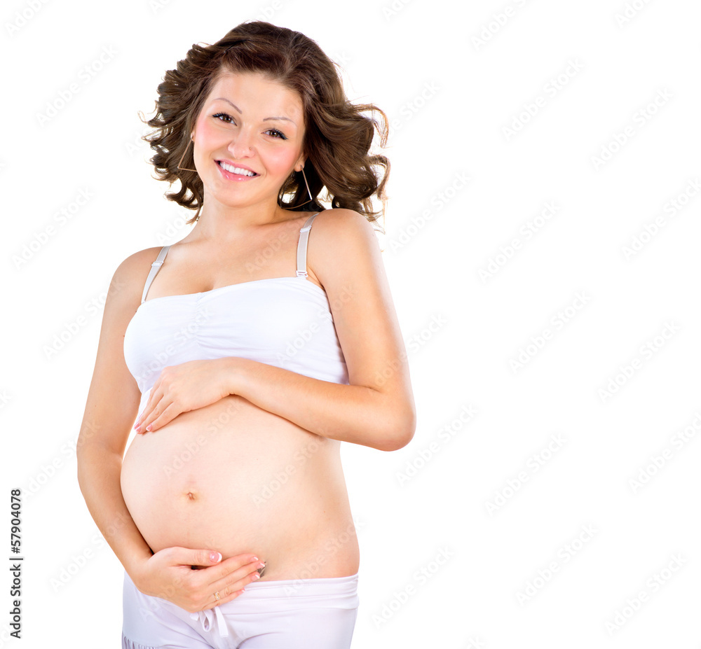 Beauty Pregnant Woman isolated on a White background Beauty Pregnant Woman isolated on a White background