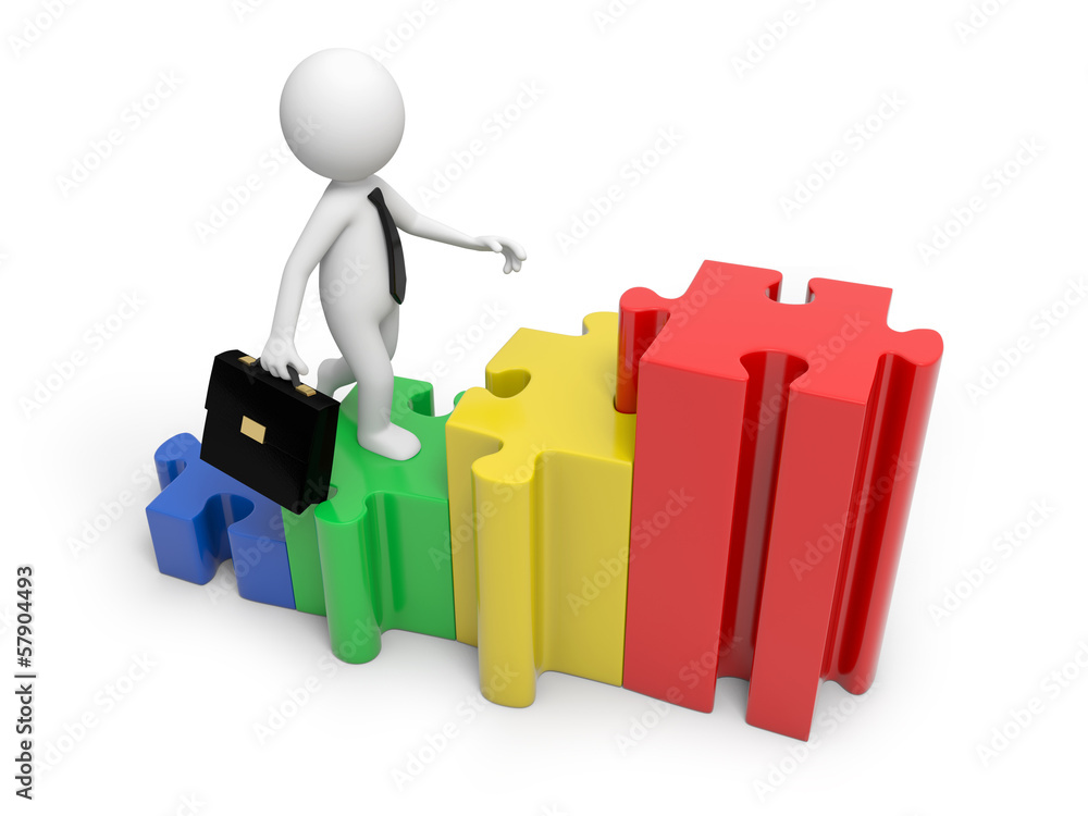 Man with puzzle blocks Man with puzzle blocks