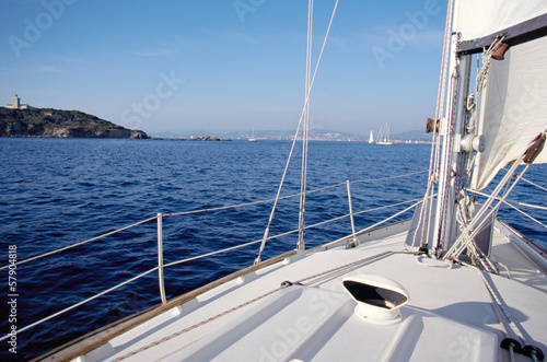 Bay of bandol from sailboat  France