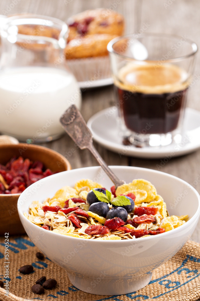Breakfast with granola Breakfast with granola