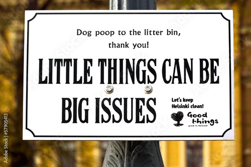 Street sign for dog poop in Helsinki, Finland photo