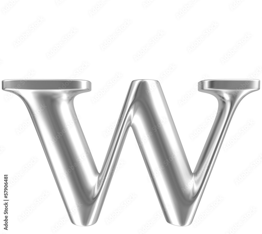 Aluminium font lorewcase letter w Aluminium font lorewcase letter w