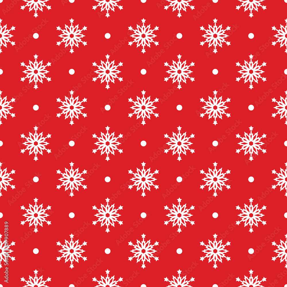 Seamless red pattern with snowflakes. Seamless red pattern with snowflakes.