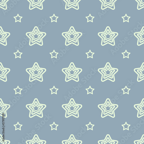 Seamless blue pattern with stars.