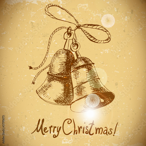 Christmas bell Vintage background