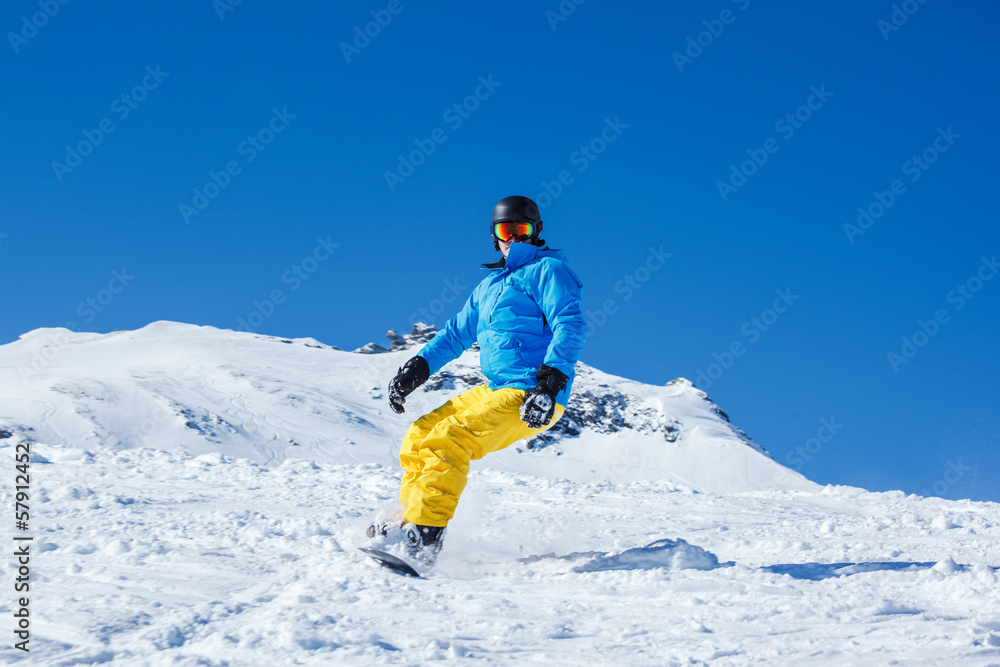 Man on snowboard