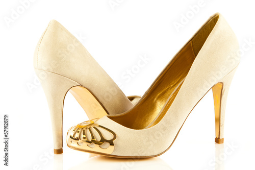  High heel women shoes on white background