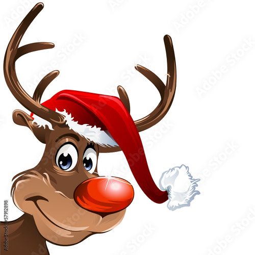 Rudolph with Christmas Hat