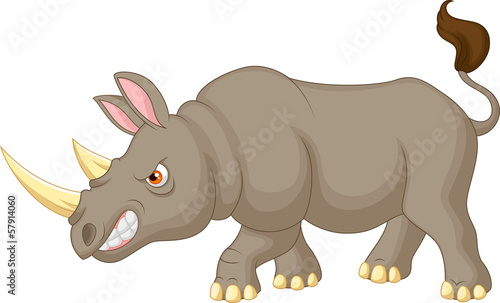 Angry rhino cartoon character