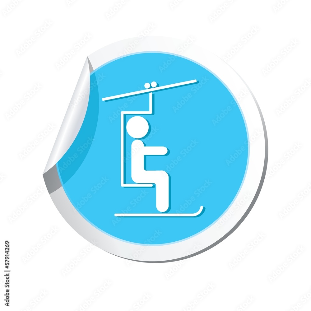 Skier on the chair lift icon. Vector illustration Skier on the chair lift icon. Vector illustration