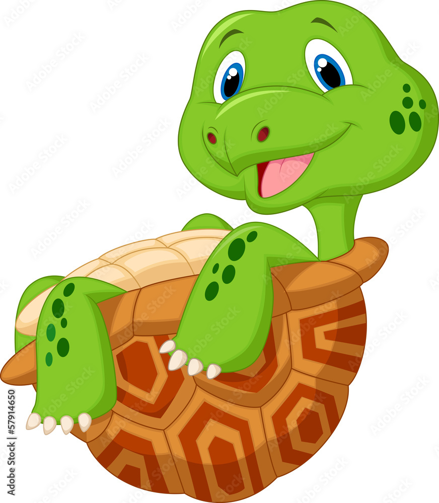 Naklejka premium Cute tortoise cartoon