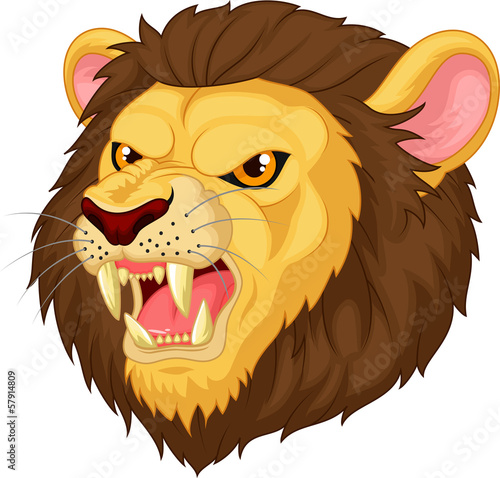 Angry lion head mascot