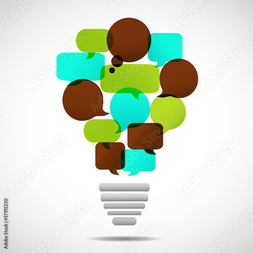 ampoule bulles concept bleu turquoise marron