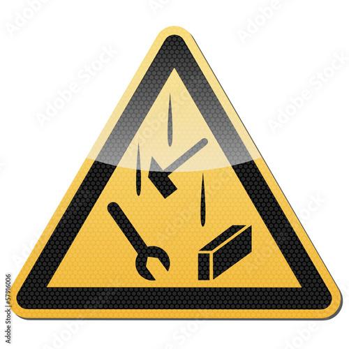Schild herabfallende Gegenstände