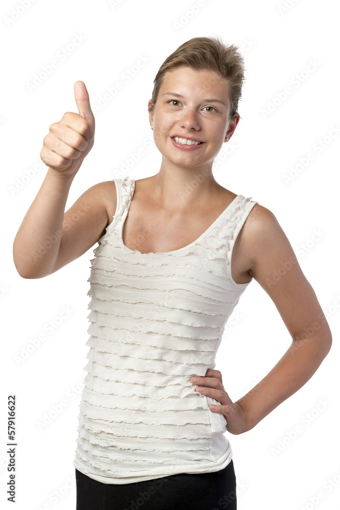 Girl with thumb up Girl with thumb up