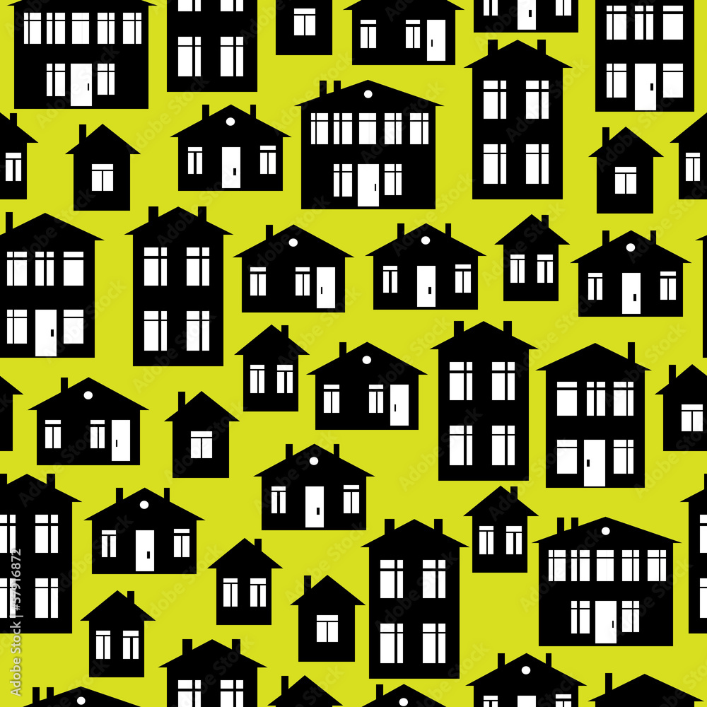 houses icon of seamless pattern