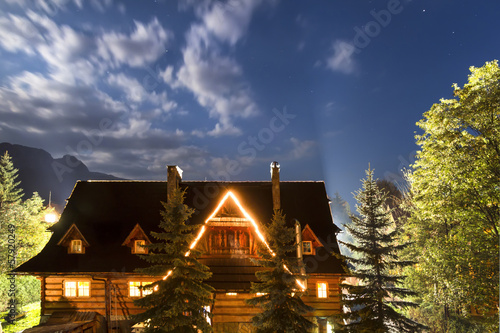 National Park - Tatras.Old country house against sky.