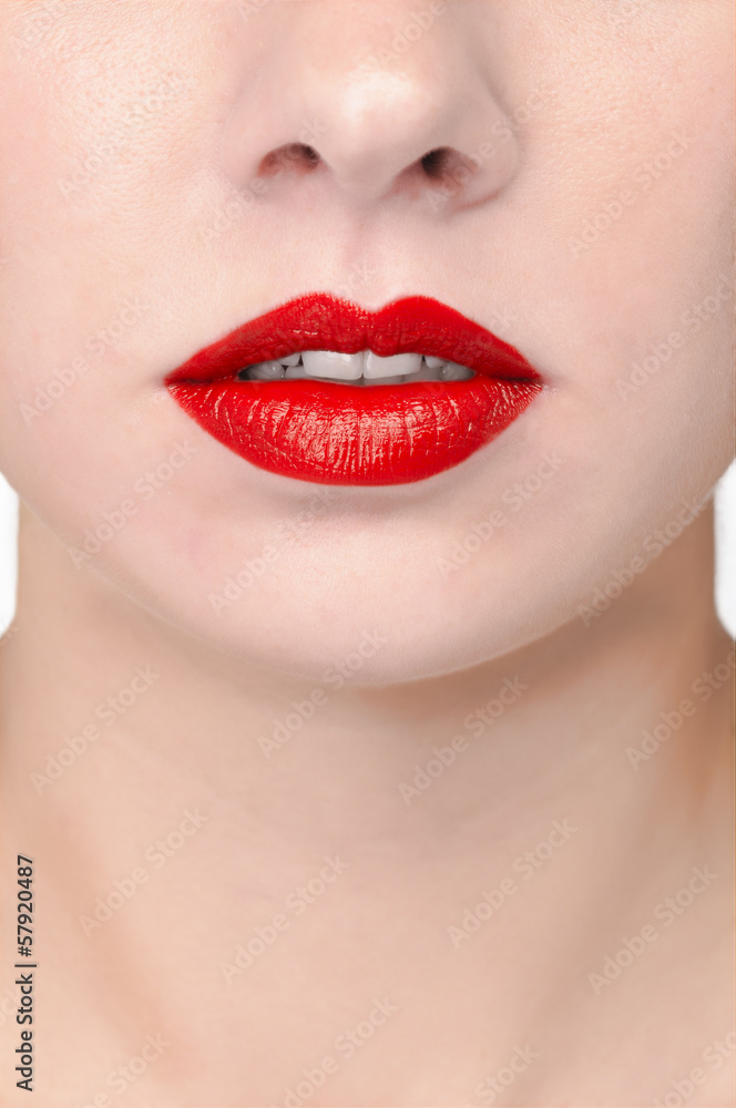 Obraz premium Rote Lippen und Hals
