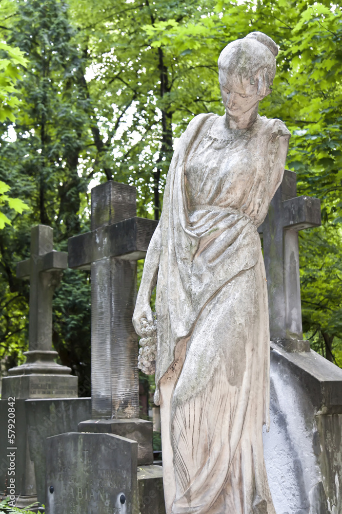 An 19th century antique cemetery in Warsaw. Poland. An 19th century antique cemetery in Warsaw. Poland.