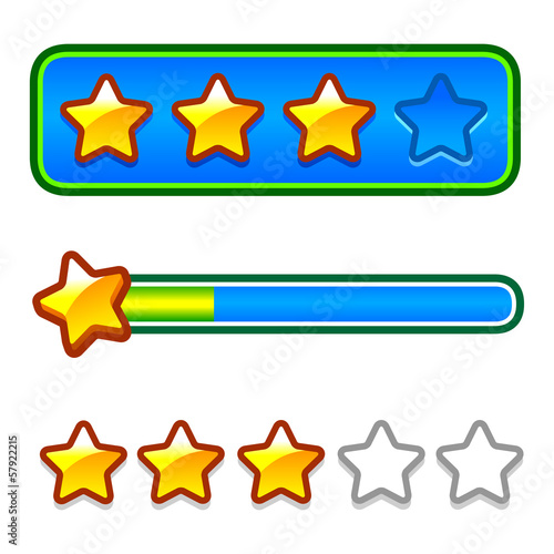 Progress bar set with stars