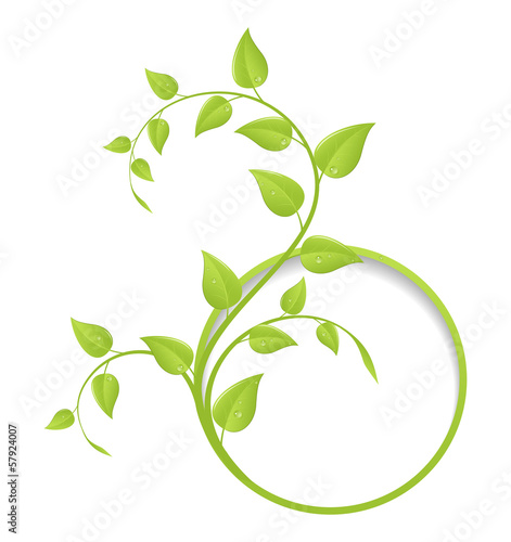 Green floral frame