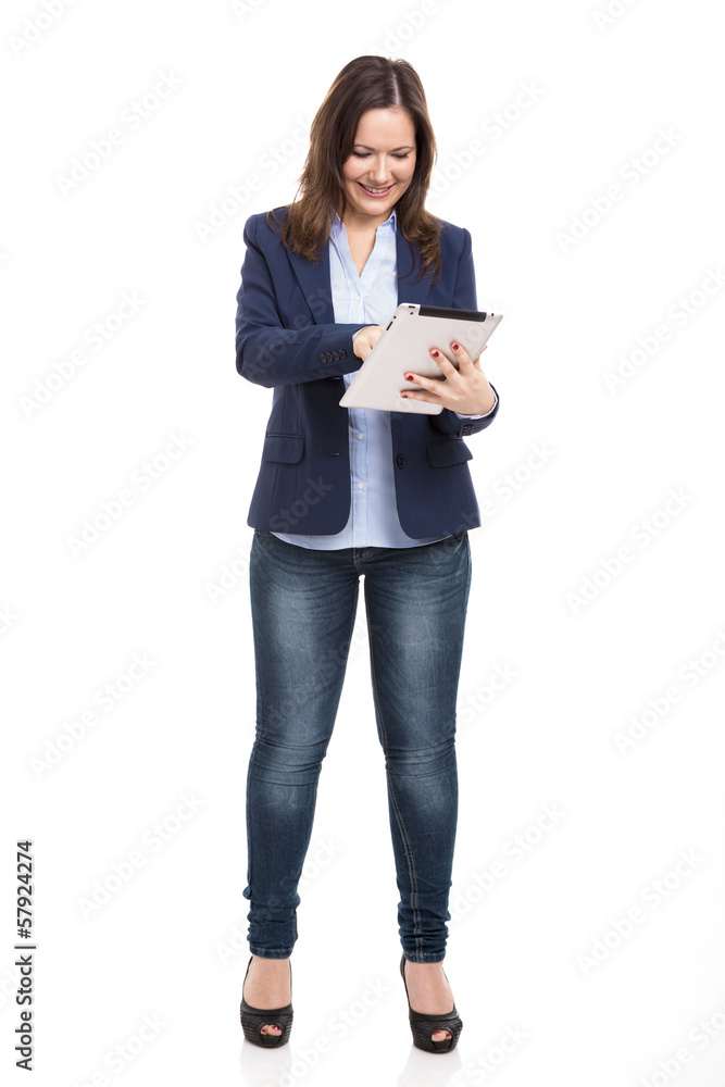 Business woman working with a tablet Business woman working with a tablet