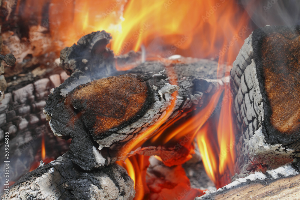 Naklejka premium Holzfeuer
